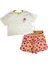 Kız Çocuk İkili Takım Baskılı T-Shirt+Desenli Şortlu 6