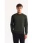 Erkek Haki Bisiklet Yaka Dokulu Triko Regular Fit Kazak A52Y5083 2