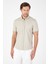 Taş Rengi Kısa Kol Düğmeli Yaka Cepsiz Performans Ürün Slim Fit Gömlek 1004250256 1