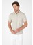 Taş Rengi Kısa Kol Düğmeli Yaka Cepsiz Performans Ürün Slim Fit Gömlek 1004250256 3