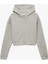 Şardonlu Uzun Kollu Fermuarlı Kapüşonlu Oversize Sweatshirt 1