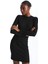 Lcw Vision Siyah Bisiklet Yaka Düz Uzun Kollu Kadın Elbise 2