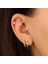 Dört Taşlı Çember Incili Tragus Piercing 1