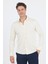 Açık Krem Uzun Kol Düz Örme Polo Yaka Cepsiz Esnek Classic Slim Fit Gömlek 1004250153_650 1