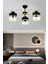 ESSLİGHT SİNEM 3 LÜ PLAFONYER AVİZE BAL SİYAH CAMLI MODERN DEKORATİF AYDINLATMA 1
