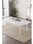Mazaka Beyaz 80X132 Açılabilir Mdf Masa Yemek Odası Takımı, Mutfak Takımı 4 Sandalye 1 Bench 5