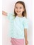 Kız Çocuk Tişört Güpürlü Çiçekleri Nakışlı 1.5-5 Yaş, Su Yeşili 3