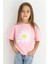 Kız Çocuk Tişört Papatya Baskılı 7-12 Yaş, Pembe 1
