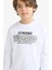 Erkek Çocuk Bisiklet Yaka Baskılı Uzun Kollu Tişört E9498A825AU 1