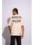 Erkek Oversize T-Shirt 104 Bej 1
