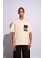 Erkek Oversize T-Shirt 104 Bej 5