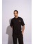 Erkek Oversize T-Shirt Life Fast Siyah 3