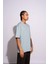 Erkek Oversize T-Shirt Life Fast Mavi 3