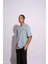 Erkek Oversize T-Shirt Life Fast Mavi 4