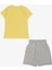 Erkek Çocuk Şortlu Takım Şehir Temalı Yazı Baskılı 1-4 Yaş, Sarı 4