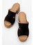 Kadın Platform Topuk Takunya Terlik Gerçek Süet Deri Zy 8245 Siyah 5