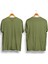 Düz Basic / Erkek Haki Yeşil Renk T-Shirt / %100 Pamuk Premium Quality / Regular Fit 2