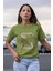 Stay Trıppy Baskılı / Kadın Çok Renkli T-Shirt %100 Pamuk Regular Fıt Rahat Kalıp 1