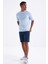 İndigo Bağcıklı Standart Kalıp Basic Erkek Şort - 81212 5