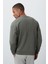 Çağla Yazı Nakışlı O Yaka Rahat Form İçi Polarlı Erkek Sweatshirt - 88020 9