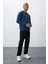 İndigo Yazı Nakışlı O Yaka Rahat Form İçi Polarlı Erkek Sweatshirt - 88020 3