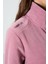 Gül Kurusu Dik Yaka Fermuarlı Rahat Form Kadın Polar Sweatshirt - 97173 5