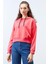 Fuşya Uzun Kol Rahat Form Kapüşonlu Kadın Sweatshirt - 97115 3