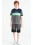 Koyu Gri Renk Geçişli Nakışlı Oversize Erkek Çocuk T-Shirt - 11159 2