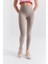Koyu Bej Yüksek Bel Toparlayıcı Slim Fit Dar Paça Kadın Tayt - 94011 2