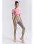 Koyu Bej Yüksek Bel Toparlayıcı Slim Fit Dar Paça Kadın Tayt - 94011 5