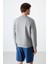 Gri Melanj Basic O Yaka Rahat Form Erkek Sweatshirt - 88053 5