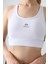 Beyaz Çapraz Sırt Detaylı Slim Fit U Yaka Pedli Kadın Spor Büstiyer - 97121 2