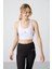 Beyaz Çapraz Sırt Detaylı Slim Fit U Yaka Pedli Kadın Spor Büstiyer - 97121 3