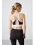 Beyaz Çapraz Sırt Detaylı Slim Fit U Yaka Pedli Kadın Spor Büstiyer - 97121 5