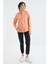 Kavun Içi Kapüşonlu Fermuarlı Rahat Form Kadın Polar Sweatshirt - 97233 5