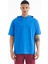 Saks Kapüşonlu Kol Etiket Detaylı Oversize Erkek T-shirt - 88179 1