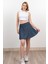 Denim Ince Tensel Kumaş Taşlı Etek 6794 1