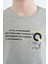 Gri Melanj Baskı Detaylı O Yaka Standart Kalıp Erkek Çocuk T-Shirt - 11145 3