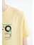 Sarı Baskı Detaylı O Yaka Standart Kalıp Erkek Çocuk T-Shirt - 11145 5