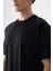 Siyah %100 Pamuk Kalın Yumuşak Dokulu Oversize Fit Basic Erkek T-Shirt - 88353 4