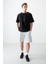 Siyah %100 Pamuk Kalın Yumuşak Dokulu Oversize Fit Baskılı Erkek T-Shirt - 88355 5
