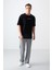 Siyah %100 Pamuk Kalın Yumuşak Dokulu Oversize Fit Baskılı Erkek T-Shirt - 88358 2