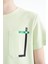Açık Yeşil Cep Detaylı O Yaka Standart Kalıp Erkek Çocuk T-Shirt - 11120 3