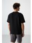 Siyah Waffle İnterlok Yüzeyi Dokulu Oversize Fit Basic Erkek T-Shirt - 88380 5