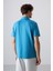 Petrol Mavi Pamuklu Kalın Yumuşak Dokulu Standart Fit Basic Polo Yaka Erkek T-Shirt - 88348 5
