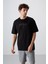 Siyah Pamuklu Kalın Yumuşak Dokulu Oversize Fit Baskılı Erkek T-Shirt - 88320 3