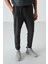 Antrasıt Melanj Pamuklu Yumuşak Dokulu Comfort Fit Nakışlı Erkek Jogger - 82123 4
