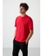 Kırmızı Waffle İnterlok Yüzeyi Dokulu Oversize Fit Basic Erkek T-Shirt - 88380 4