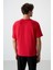 Kırmızı Waffle İnterlok Yüzeyi Dokulu Oversize Fit Basic Erkek T-Shirt - 88380 5