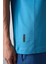 Petrol Mavi Pamuklu Kalın Yumuşak Dokulu Oversize Fit Basic Erkek T-Shirt - 88349 3